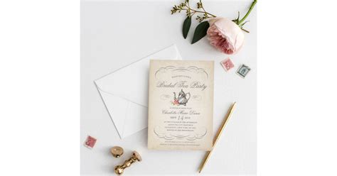 Classy Vintage Bridal Tea Party | Bridal Shower Invitation | Zazzle