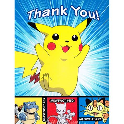 Pokemon 'Pikachu' Thank You Notes w/ Envelopes (8ct)