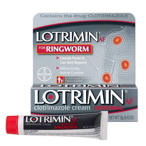 Lotrimin AF Ringworm Cream, Clotrimazole 1%, Clinically Proven Effective Antifungal Treatment of ...