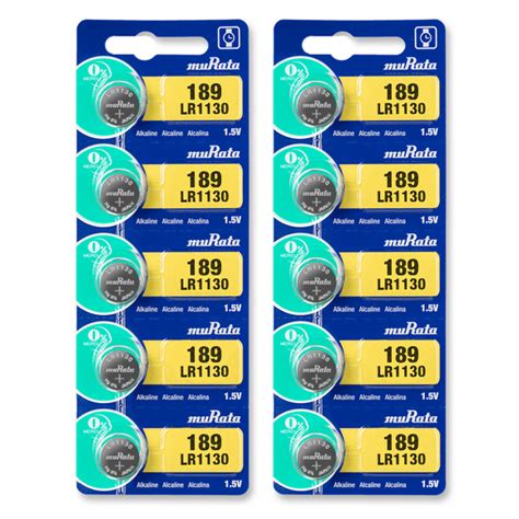 Murata LR1130 Battery 1.55V Alkaline Button Cell (10 Batteries ...