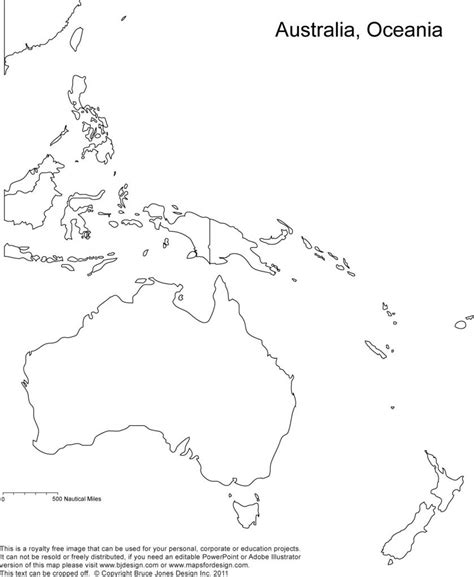 Australia Oceania Printable Outline Maps, Royality Free | Geography ...