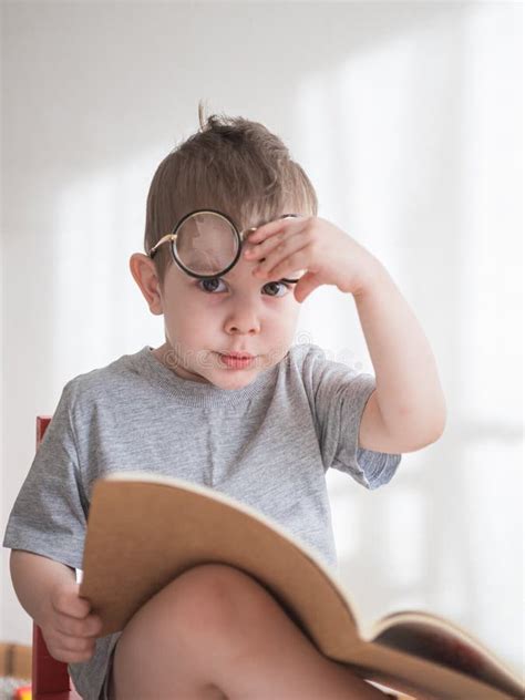 Cute Toddler Boy Reading a Book in Glasses. Smart Preschooler Stock Photo - Image of cute ...