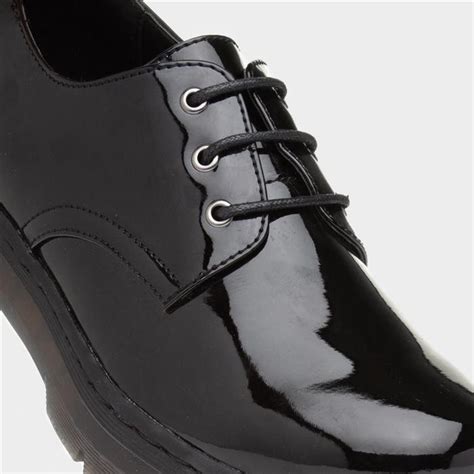 Lilley Womens Black Patent Lace Up Shoe-150101 | Shoe Zone