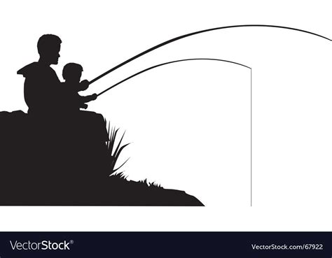 Father and son fishing Royalty Free Vector Image Free Vector Images ...