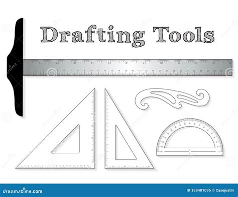 Drafting Tools For Architecture, Engineers, Science, Math Vector ...