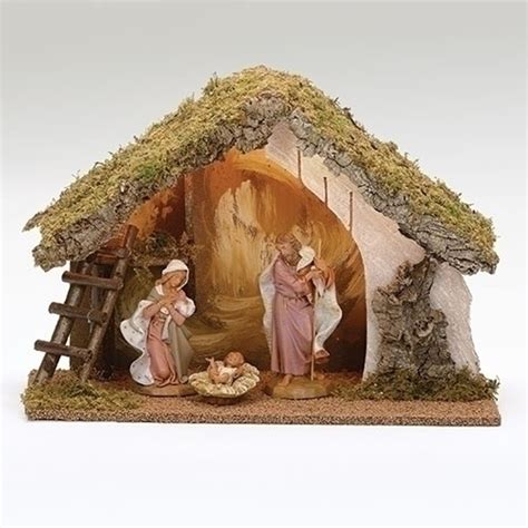 14.5" Fontanini Lighted Stable for 7.5" Nativity Figures 50816 - Yonder Star Christmas Shop LLC