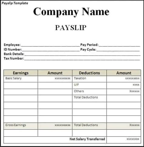 Top 5 Free Payslip Templates - Word Templates, Excel Templates