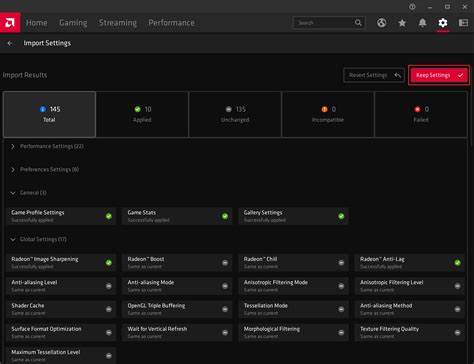 AMD Radeon™ Software features for User Settings & Factory Defaults | AMD