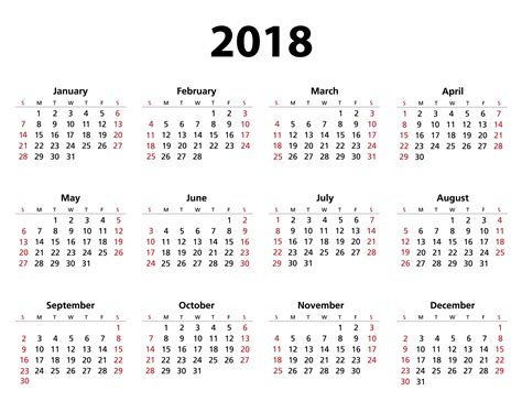 2018 Calendar Template Free Stock Photo - Public Domain Pictures