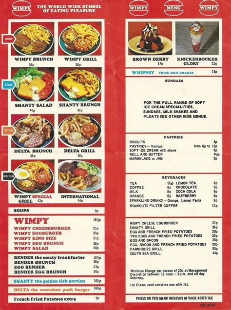 Old Wimpy Menu : r/80s_sandwich