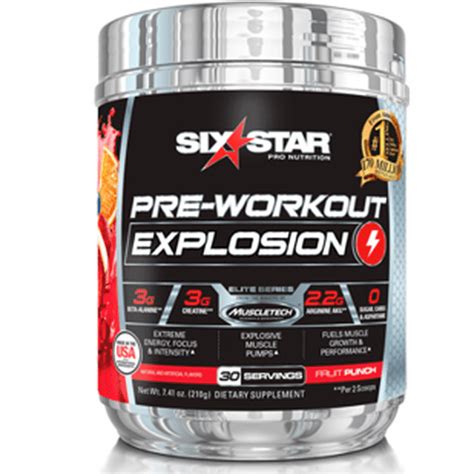 Six Star Explosion Pre Workout, Powerful Pre Workout Powder with Extreme Energy, Focus and ...