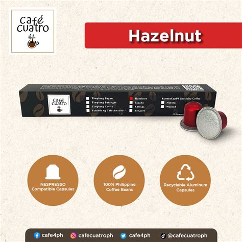 cafe4ph HAZELNUT Coffee Pods Nespresso-compatible capsules Hazelnut ...