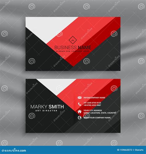 Red and Black Abstract Business Card Template Design Stock Vector - Illustration of modern ...