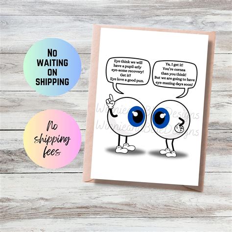 Printable Eye Surgery Recovery Card Funny Get Well Soon From Cataract Surgery and Laser ...