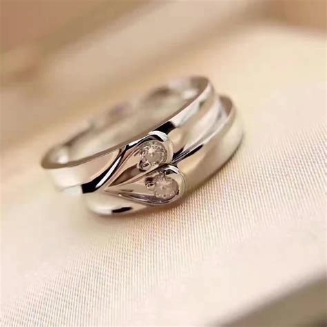 Buy Best And Latest Material Factory 18K White Real Solid Gold Couple ...