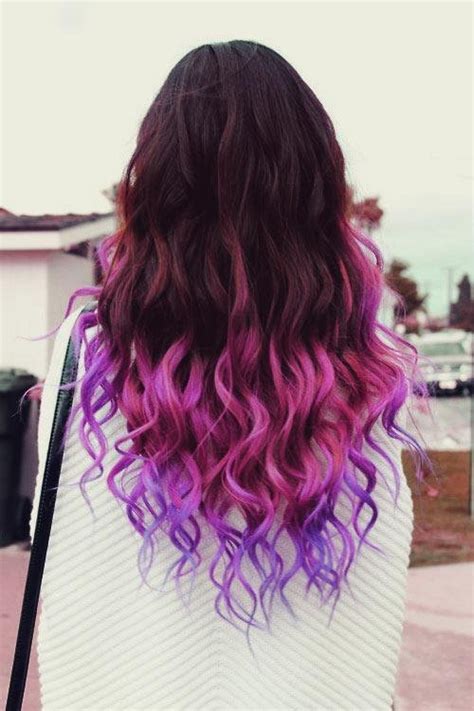 Ombre Hair Color Idea: Brown, Pink, Purple Ombre Hair