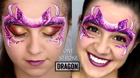 FAST Dragon ONE STROKE Face Paint Tutorial - YouTube