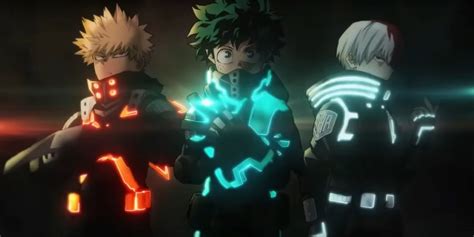 My Hero Academia Movie Poster Shows New Deku, Bakugo, & Shoto Costumes