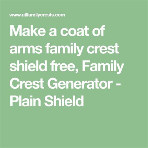 the words make a coat of arms family crest shield free, family crest ...