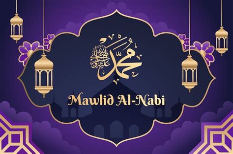 Free Vector | Gradient background for mawlid al-nabi holiday