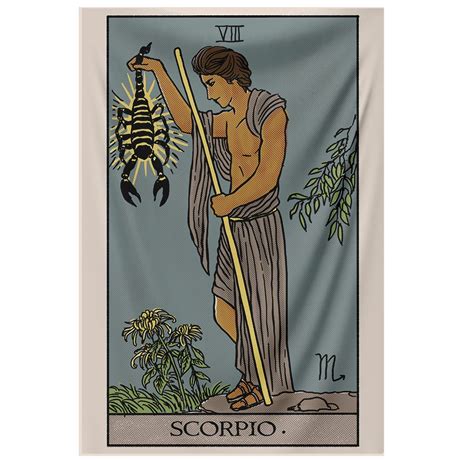 Scorpio "The Hermit Scorpion" Zodiac Tarot Astrology Tapestry - Nirvana ...