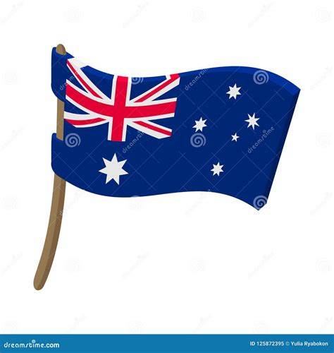 Flag of Australia Icon, Cartoon Style Stock Illustration - Illustration of color, international ...