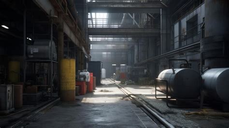 Premium AI Image | The interior of a factory or industrial structure ...