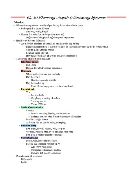 Module 4 Ch 20 & 32, MS 23 - MS stands for Med Surg Textbook chapters - Ch. 20 Promoting Asepsis ...