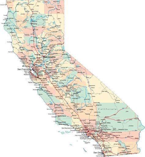 Map Of California Coastline Cities And Travel Information | Download ...