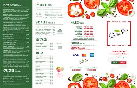 Menu for Basilico New York Deli in Fredericksburg, VA | Sirved