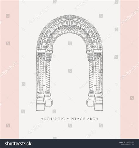 Gothic Arch Hand Drawn Sketch Vintage: เวกเตอร์สต็อก (ปลอดค่าลิขสิทธิ์ ...