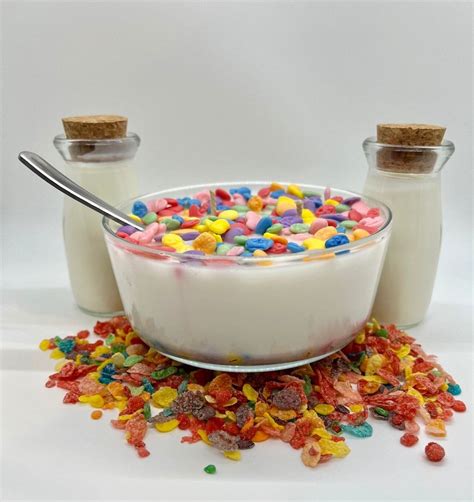 Large Fruity Pebbles Cereal Candle Cereal Bowl Cereal - Etsy Fruity ...