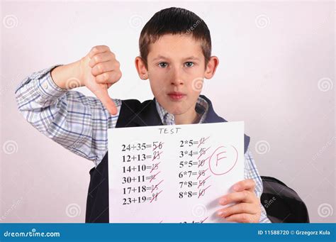 Student with F grade stock photo. Image of study, failed - 11588720