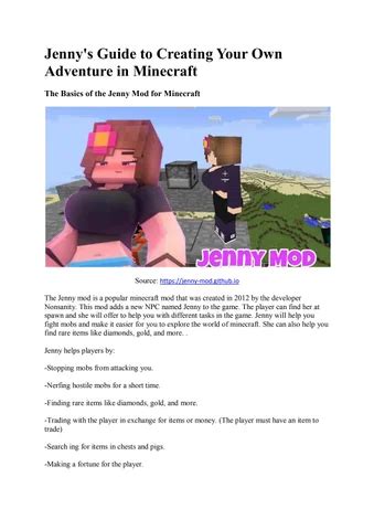 Jenny Mod Guide - Minecraft Fan Art (45105277) - Fanpop