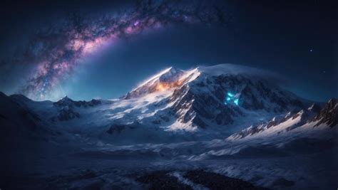 Premium AI Image | Starry Mountain A Mystical Night in Space