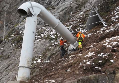 10: Example of a remote avalanche control system (RACS). This Gazex ...