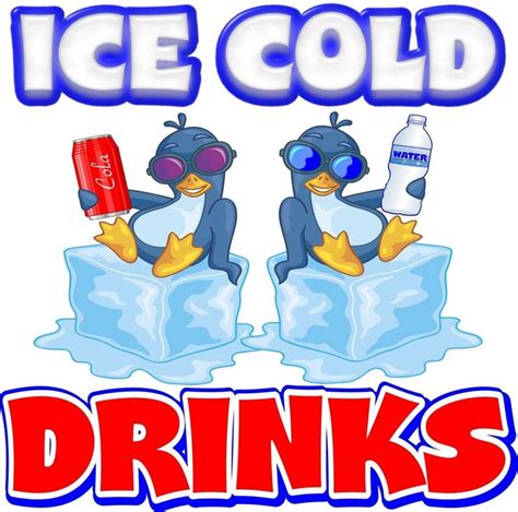 Ice Cold Drinks Decal 14" Concession Restaurant Food Truck Vinyl ...