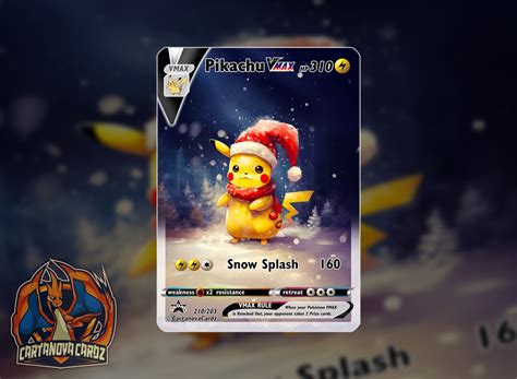 Pikachu Snow Custom Pokemon Card Top Quality Full Art - Etsy