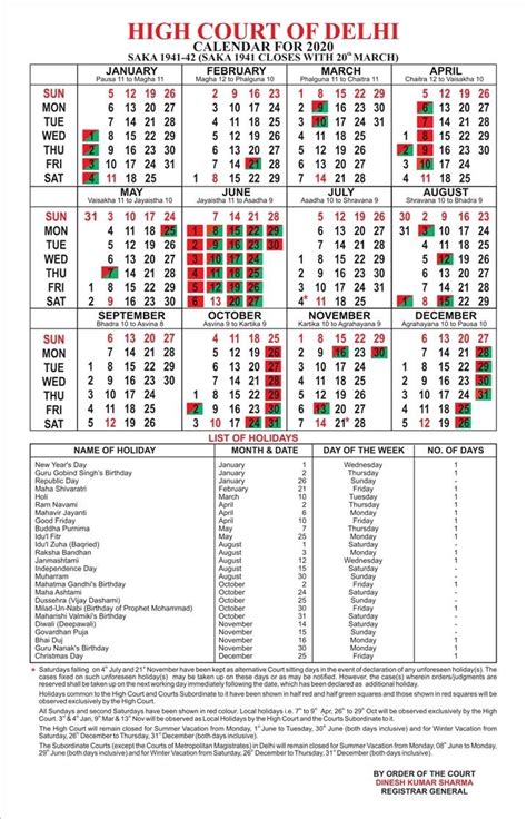 High Court Of Delhi Calendar 2024 - Ketty Patrice