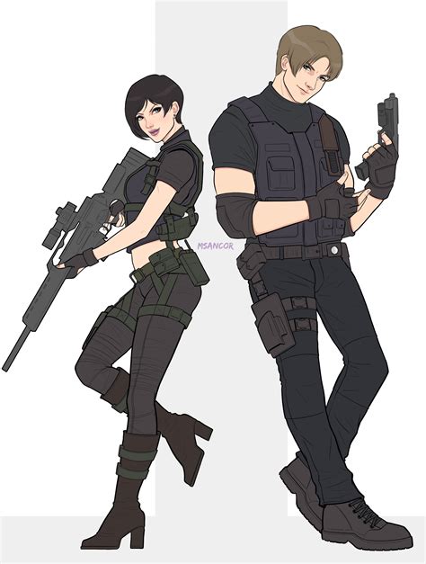 Ada and Leon, fanart by me : residentevil