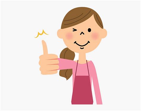 Thumbs Up Royalty Free Woman Home Vector Images Transparent - Girl With Thumbs Up Cartoon, HD ...