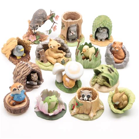 Franklin Mint Woodland Surprises Series Porcelain Animal Figurines ...