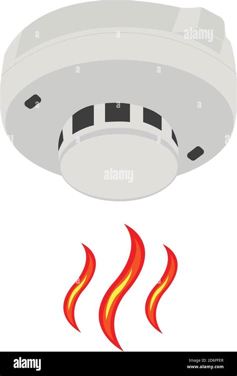 Smoke alarm, illustration, vector on white background Stock Vector ...