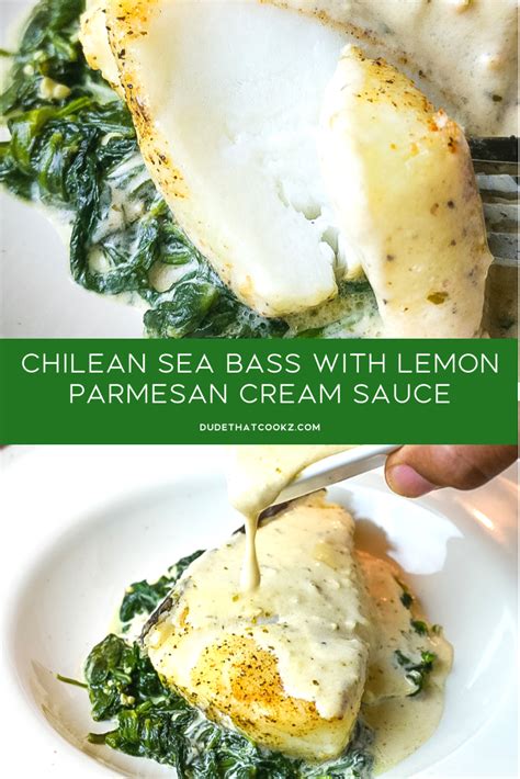 Foil Baked Chilean Sea Bass with Lemon Parmesan Cream Sauce | Dude That Cookz