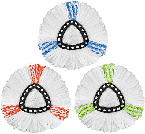 3 Pack Mop Replacement Heads Compatible with Spin Mop, Microfiber Spin ...