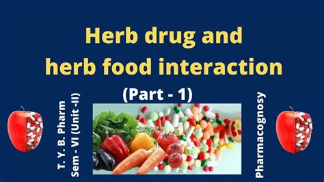 Herb drug and herb food interaction (Part-1) (Pharmacognosy) - YouTube