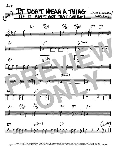 It Don't Mean A Thing (If It Ain't Got That Swing) sheet music by Duke ...