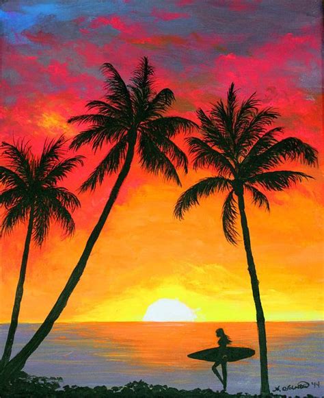 10 Acrylic Landscape Painting Ideas for Beginners - Sunset Landscape P – Grace Painting Crafts