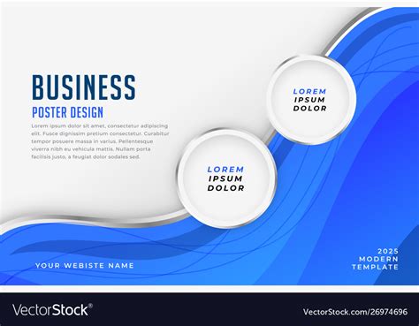 Blue business theme poster design template banner Vector Image