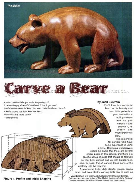 #3064 Carving Bear - Wood Carving Patterns - Wood Carving | Simple wood carving, Wood carving ...